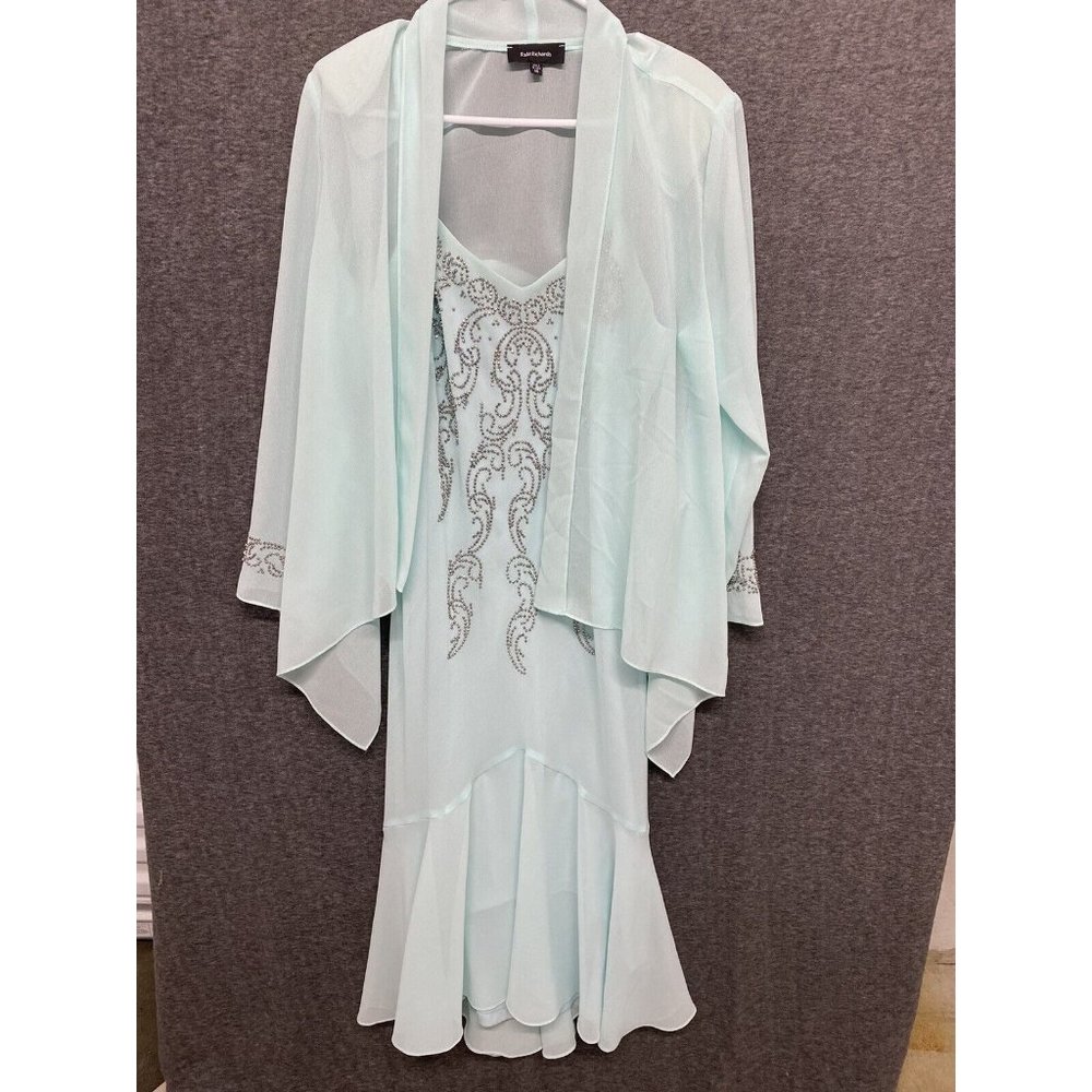R&M Richards mint green 2 piece hi-low sz 14 NWT* USA - Picture 2 of 10